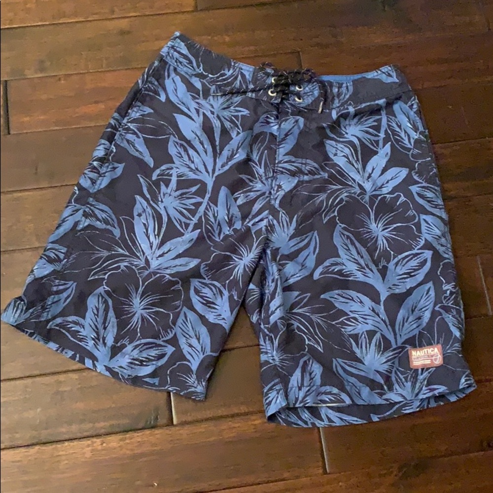 Nautica Blue Board Short Swim Trunks Size 30W EUC